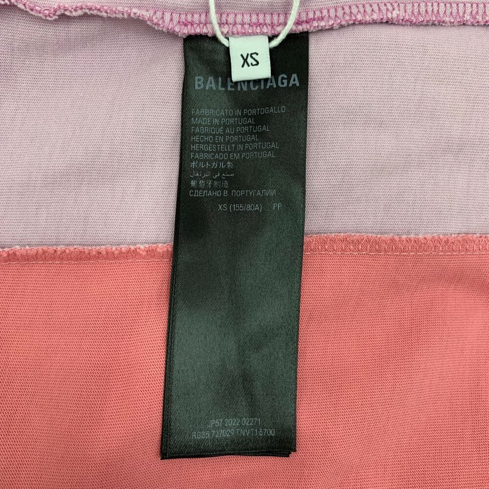 Balenciaga Color-Block Logo Embroidered Crew Neck Short Sleeve T-Shirt XS Size 9 - Picture 6 of 7